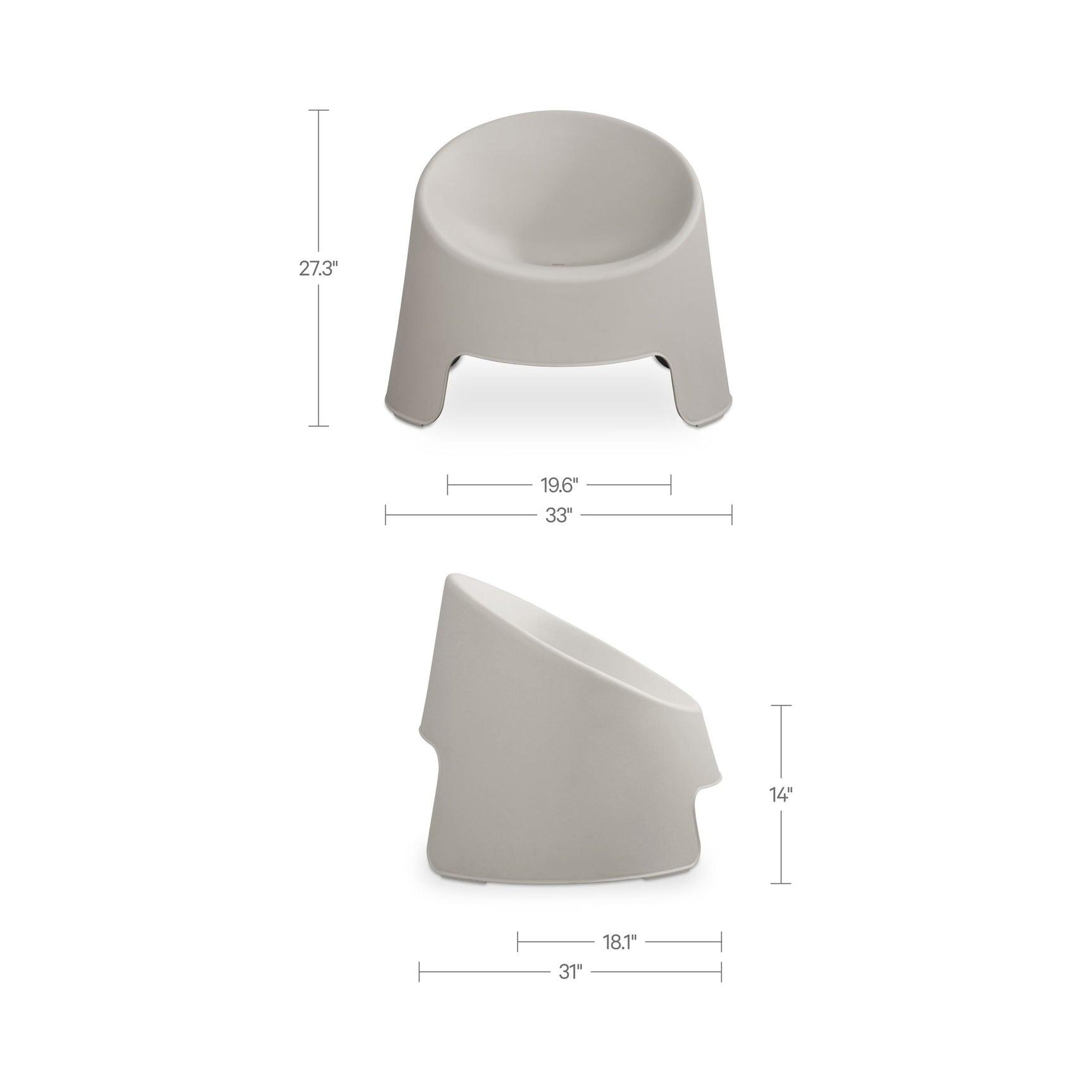 Nolla Light Grey Outdoor Accent Chair (Set of 2)