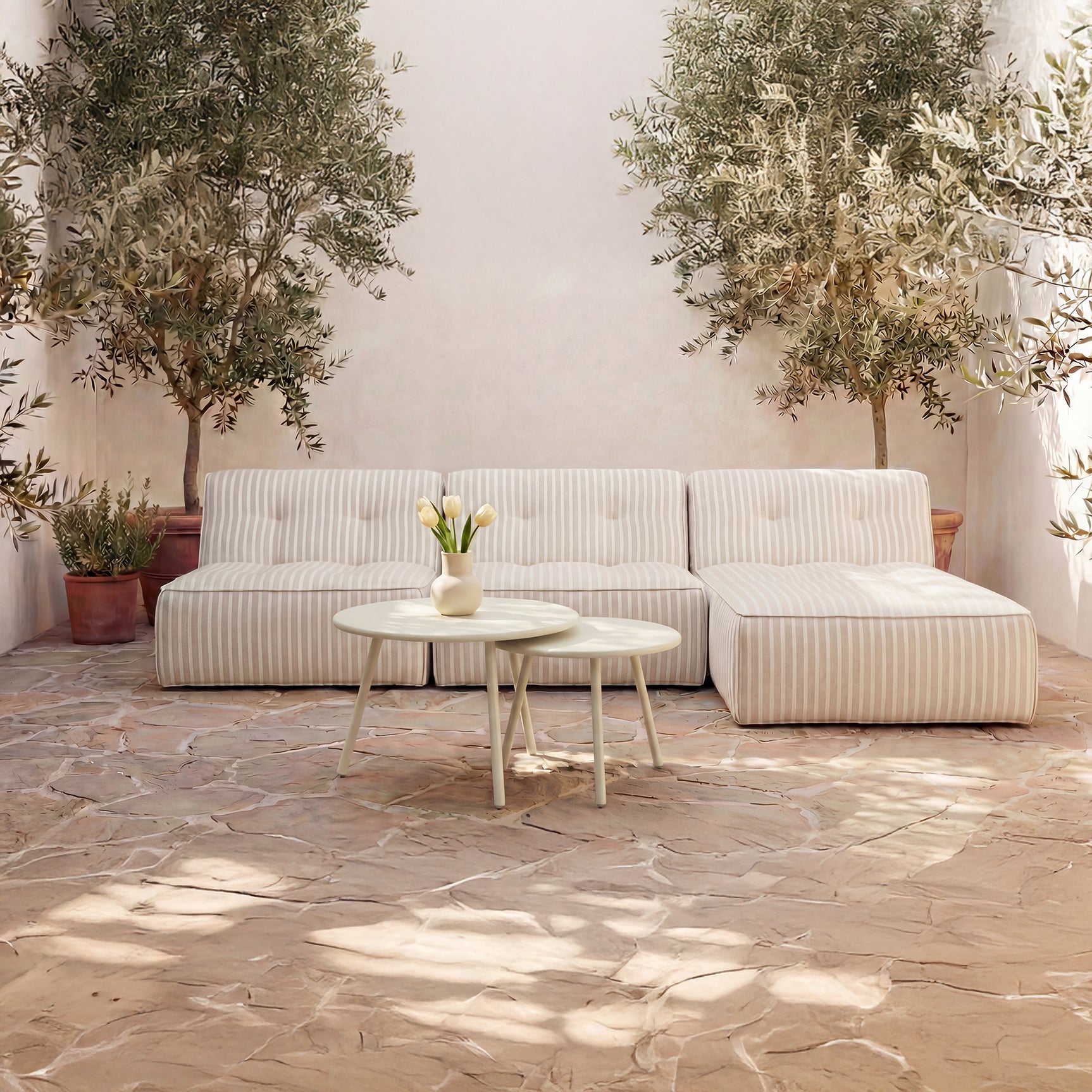 Kari Cream Outdoor Nesting Coffee Table