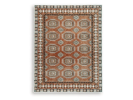 Qaabiz Sienna/Ivory/Black Large Rug (Online Special Price) - Ornate Home