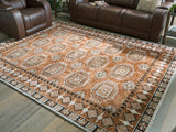 Qaabiz Sienna/Ivory/Black Large Rug - Ornate Home