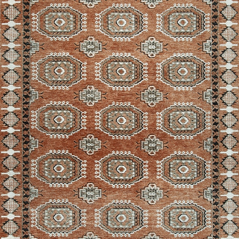 Qaabiz Sienna/Ivory/Black Large Rug - Ornate Home