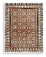 Qaabiz Sienna/Ivory/Black Large Rug - Ornate Home