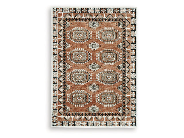 Qaabiz Sienna/Ivory/Black Medium Rug (Online Special Price) - Ornate Home