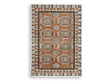 Qaabiz Sienna/Ivory/Black Medium Rug - Ornate Home