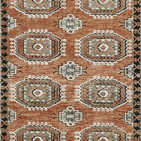 Qaabiz Sienna/Ivory/Black Medium Rug - Ornate Home