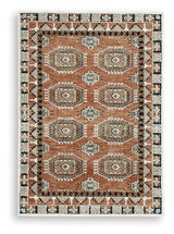 Qaabiz Sienna/Ivory/Black Medium Rug - Ornate Home