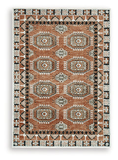 Qaabiz Sienna/Ivory/Black Medium Rug - Ornate Home