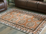 Qaabiz Sienna/Ivory/Black Medium Rug - Ornate Home