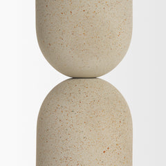 Qamra Beige Tall Textured Metal Pillar Candle Holder - Ornate Home