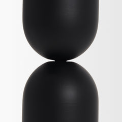 Qamra Black Short Metal Pillar Candle Holder - Ornate Home
