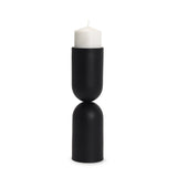 Qamra Black Tall Metal Pillar Candle Holder - Ornate Home