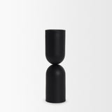 Qamra Black Tall Metal Pillar Candle Holder - Ornate Home