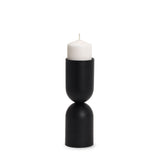 Qamra Medium Black Metal Pillar Candle Holder - Ornate Home