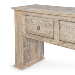 Qena Butterwood Blend 4 Drawer Console Table - Ornate Home