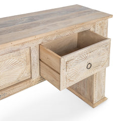 Qena Butterwood Blend 4 Drawer Console Table - Ornate Home