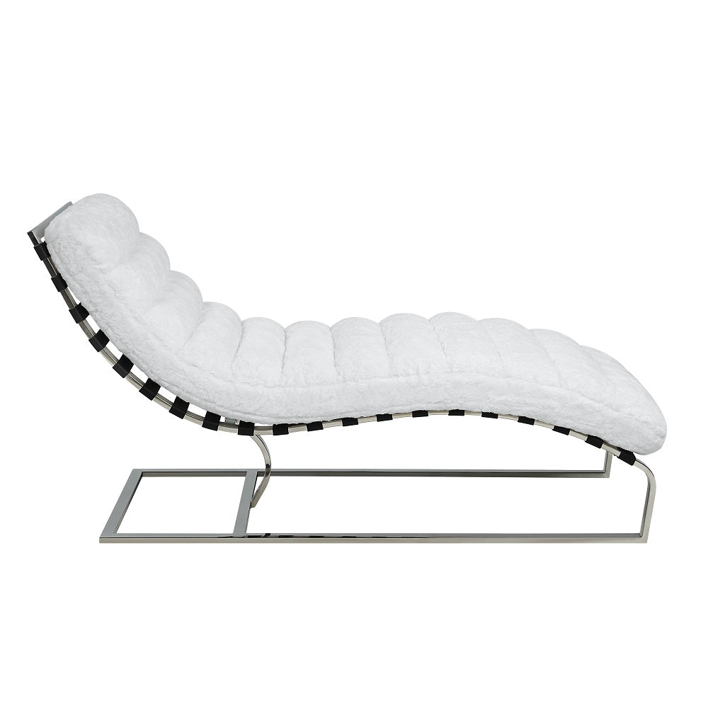 Qortini White Chaise - Ornate Home