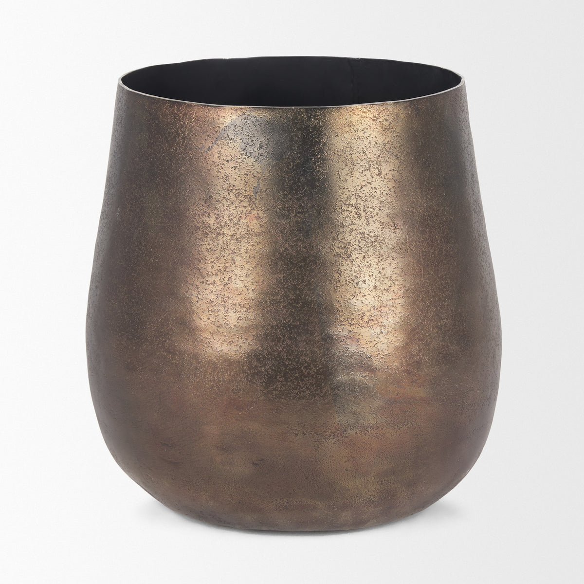 Quade Gold Large Textured Metal Planter
