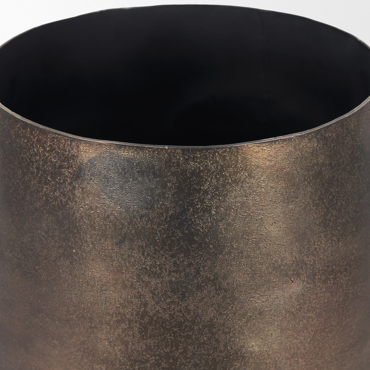 Quade Gold Large Textured Metal Planter