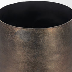 Quade Gold Large Textured Metal Planter - Ornate Home