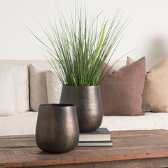 Quade Gold Small Metal Planter