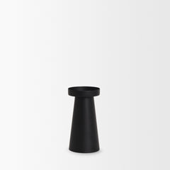 Quadir Matte Black Short Metal Candle Holder - Ornate Home