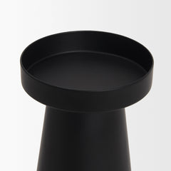 Quadir Matte Black Short Metal Candle Holder - Ornate Home