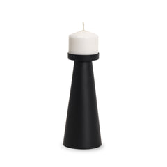 Quadir Matte Black Tall Metal Candle Holder - Ornate Home