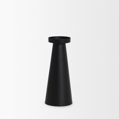 Quadir Matte Black Tall Metal Candle Holder - Ornate Home