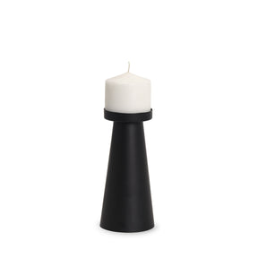 Quadir Medium Matte Black Metal Candle Holder - Ornate Home