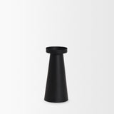 Quadir Medium Matte Black Metal Candle Holder - Ornate Home