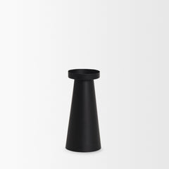 Quadir Medium Matte Black Metal Candle Holder - Ornate Home