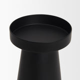 Quadir Medium Matte Black Metal Candle Holder - Ornate Home