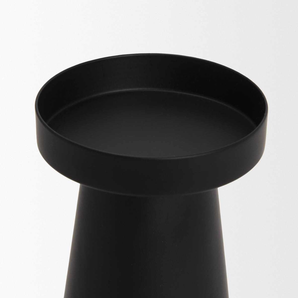 Quadir Medium Matte Black Metal Candle Holder - Ornate Home