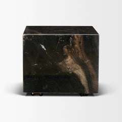 Quadra Black 20" Solid Marble Square Coffee Table