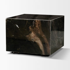 Quadra Black 20" Solid Marble Square Coffee Table