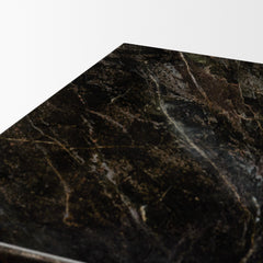 Quadra Black 20" Solid Marble Square Coffee Table