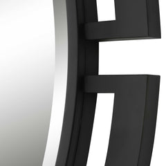 Quadrant Black Modern Round Mirror - Ornate Home