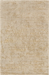 Quartz Patterned Sheen Beige Viscose Rug - Ornate Home