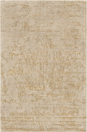 Quartz Patterned Sheen Beige Viscose Rug - Ornate Home