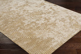 Quartz Patterned Sheen Beige Viscose Rug - Ornate Home
