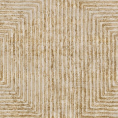 Quartz Patterned Sheen Beige Viscose Rug - Ornate Home