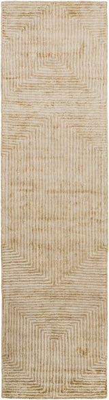 Quartz Patterned Sheen Beige Viscose Rug - Ornate Home