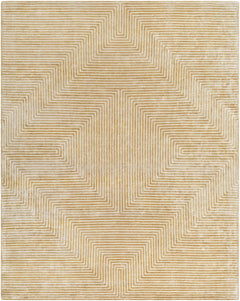 Quartz Patterned Sheen Beige Viscose Rug - Ornate Home