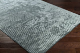 Quartz Patterned Sheen Blue/Green Viscose Rug - Ornate Home