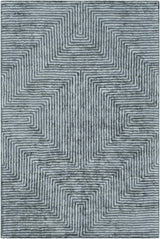 Quartz Patterned Sheen Blue/Green Viscose Rug - Ornate Home