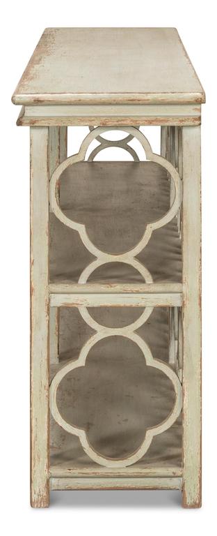 Quatrefoil Green Bookshelf Console Table - Ornate Home