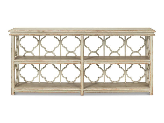 Quatrefoil Green Bookshelf Console Table - Ornate Home