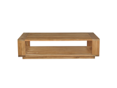 Qube Rectangular Teak Outdoor Coffee Table - Ornate Home