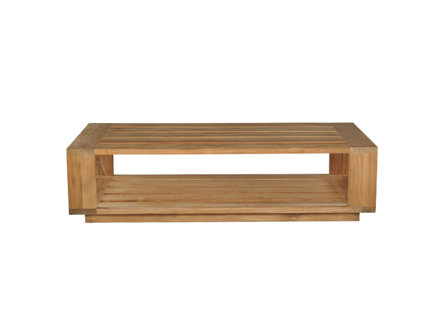 Qube Rectangular Teak Outdoor Coffee Table - Ornate Home