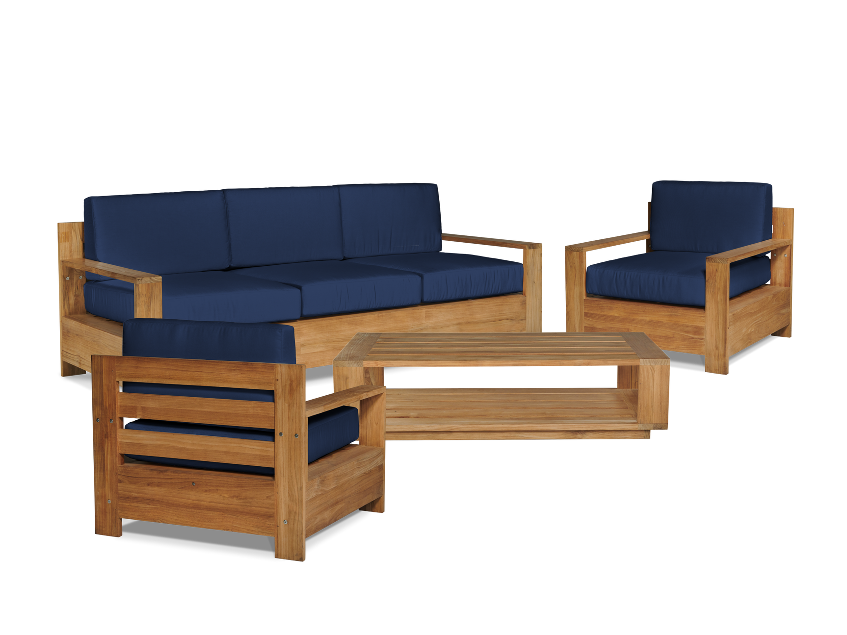 Qube Rectangular Teak Outdoor Coffee Table - Ornate Home